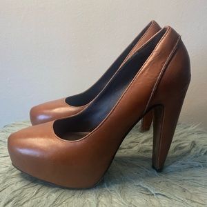 Elizabeth and James Brown Leather Heels
